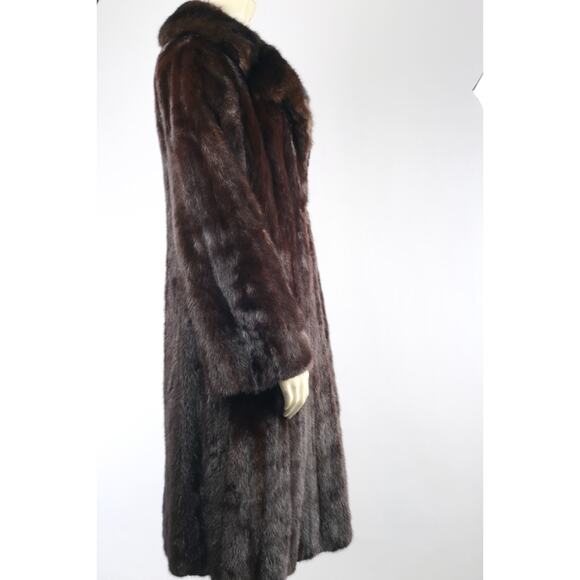 Vintage Hollywood Furs Dark Brown Long Mink Fur Winter Coat Women’s Size S Warm - Picture 8 of 16